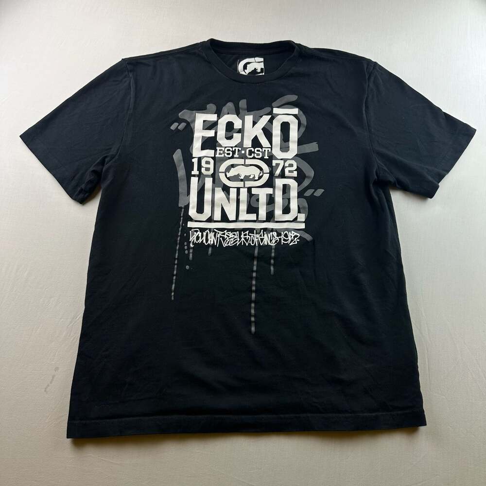 Ecko Unltd Black Graphic Logo Rhino T-Shirt XL